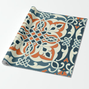 Papier Cadeau Médaillé sans couture Vintage motif multicolore