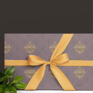 Papier Cadeau Médaillon Mauve Fumé Antique Vintage