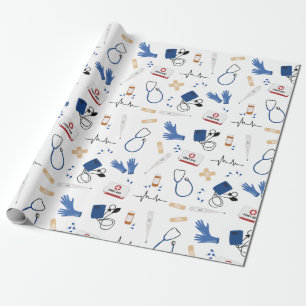 Papier Cadeau Médecin Médicale moderne Motif infirmière