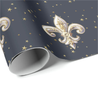 Papier Cadeau Medieval Fleur-de-Lis Wrapping Paper