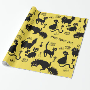 Papier Cadeau Méfiez-vous des chats affamés !