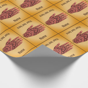 Papier Cadeau Mehndi tatouage à la main Art rose Design personna