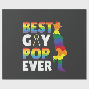 Papier Cadeau Meilleur Gay Pop Ever LGBT Prith Mois Grand-père P