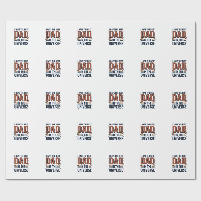 Papier Cadeau Meilleur papa de l'univers conception vectorielle  (Plat)