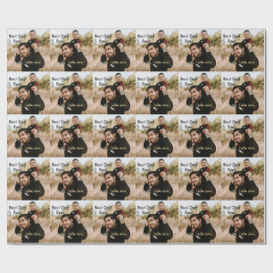 Papier Cadeau Meilleur papa du monde cadeau photo nom simple pou