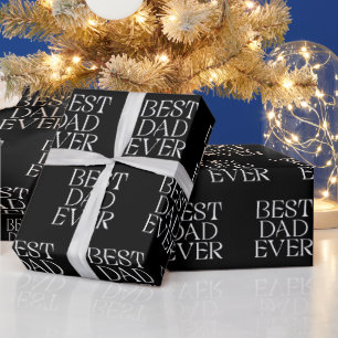 Papier Cadeau Meilleur papa jamais Fête des pères moderne Élégan