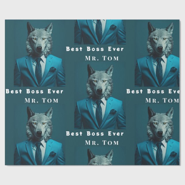 Papier Cadeau Meilleur patron jamais (Plat)