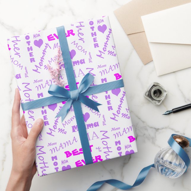 Papier Cadeau Meilleure fête de la mère de maman (Cadeaux)