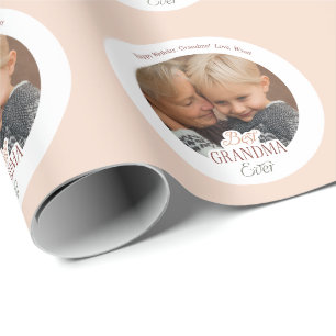 Papier Cadeau Meilleure grand-mère personnalisée avec photo