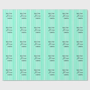 Papier Cadeau Meilleure maman de tous les temps motif rayé vert