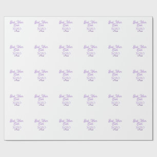 Papier Cadeau Meilleure maman qui soit xoxo nom violet élégant f