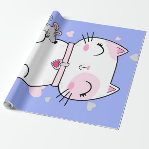 Papier Cadeau Meilleurs Amis Chat Et Souris, Drôle Chat Kitten C