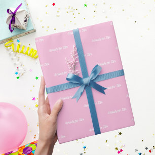 Papier Cadeau Meilleurs amis rose pastel blanc script