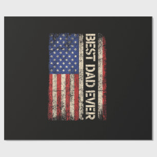 Papier Cadeau Meilleurs Cadeaux de Drapeau Américain US pour Pap