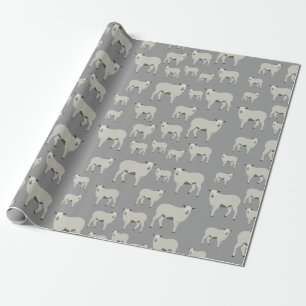Papier Cadeau Mélange mouton et agneau Motif animal de ferme