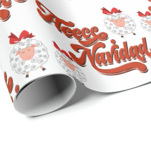 Papier Cadeau Mélange mouton et Fleece Navidad