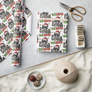 Papier Cadeau mème 67 6 7 Noël Six Sept