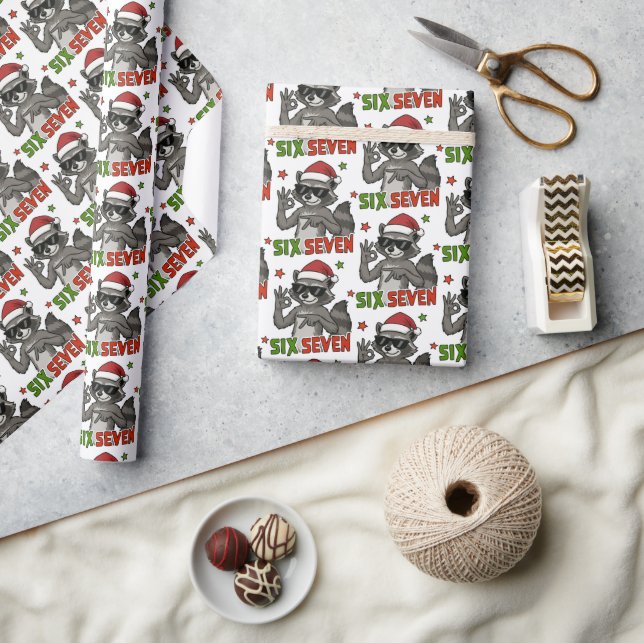 Papier Cadeau mème 67 6 7 Noël Six Sept (Artisanat)