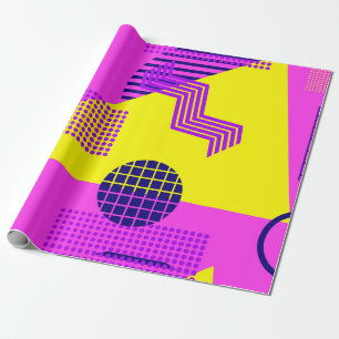 Papier Cadeau Memphis motif sans faille, formes géométriques dan