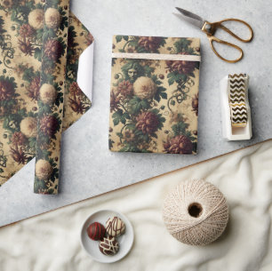 Papier Cadeau Menace Ethéale - Design botanique gothique