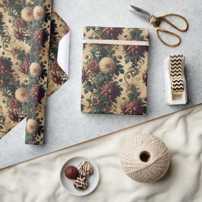 Papier Cadeau Menace Ethéale - Design botanique gothique (Artisanat)