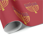 Papier Cadeau Menorah Hanoukka Bougies Bleues Dessin Vacances Ro<br><div class="desc">Faux bougies menorah en feuille d'or pour votre fête Hanoukka sur arrière - plan couleur champagne. Illustration de la menorah lunaire avec des étoiles blanches recouvertes de bougies célestes sur un socle de bougies menorah en faux or. Menorah élégant mariage étoilé Hanoukka illustrés cadeaux design et produits en papier.</div>
