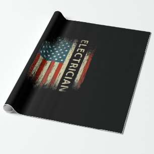 Papier Cadeau Mens Patriotic Electrician Toxits American Usa Fla