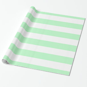 Papier Cadeau Menthe, motif à rayures blanches XL