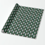 Papier Cadeau Meowy Christmas Cute Kitten Wrapping Papier 2d<br><div class="desc">Ce adorable papier d'emballage "Meowy Christmas!" a un chaton rayé gris tabby avec de grands yeux verts dessus sur un arrière - plan vert avec des poinsettias et des baies.</div>