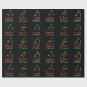 Papier Cadeau Meowy Noël de chat