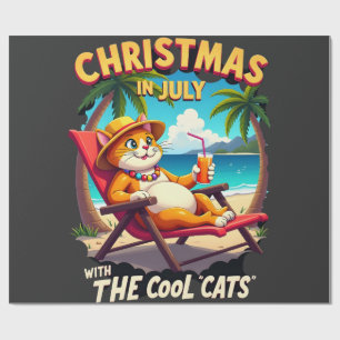 Papier Cadeau Meowy Xmas Été Noël en juillet Chillin Cool C