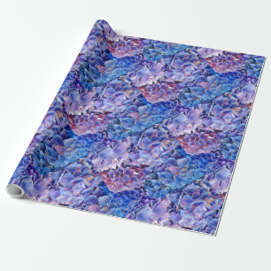 Papier Cadeau Mer d'enveloppe de cadeau bleue de fleurs