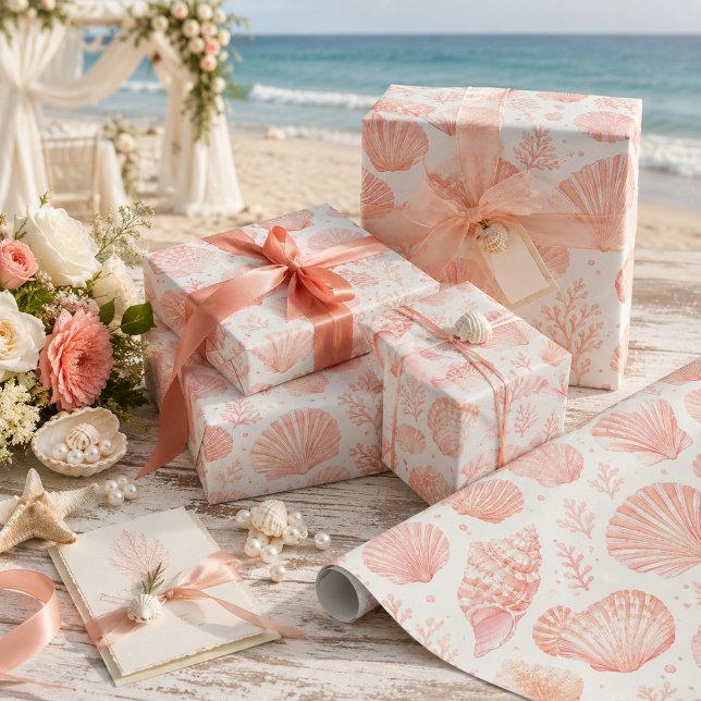 Papier Cadeau Mer des Coraux Rivage Côté Plage  (Créateur téléchargé)