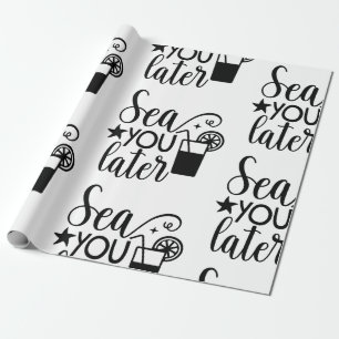 Papier Cadeau Mer nautique vous thème plus tard