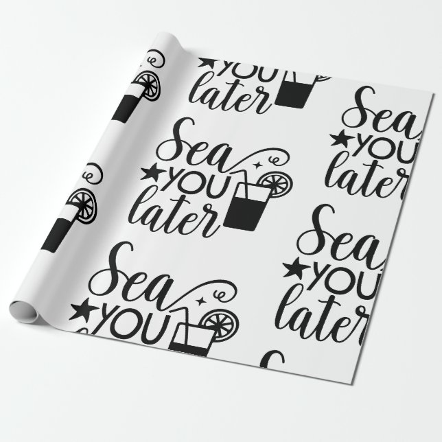 Papier Cadeau Mer nautique vous thème plus tard (Déroulé)