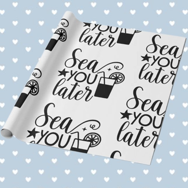 Papier Cadeau Mer nautique vous thème plus tard (Wrap your gifts with love using our Nautical Sea You Later theme wrapping paper.)
