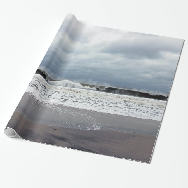 Papier Cadeau Mer orageuse de l'océan Atlantique (Déroulé)