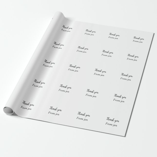 Papier Cadeau Merci ajouter votre nom texte image modifiable  af (Déroulé)