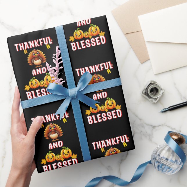 Papier Cadeau Merci béni 23 US Maple Novembre Thanksgiving (Cadeaux)