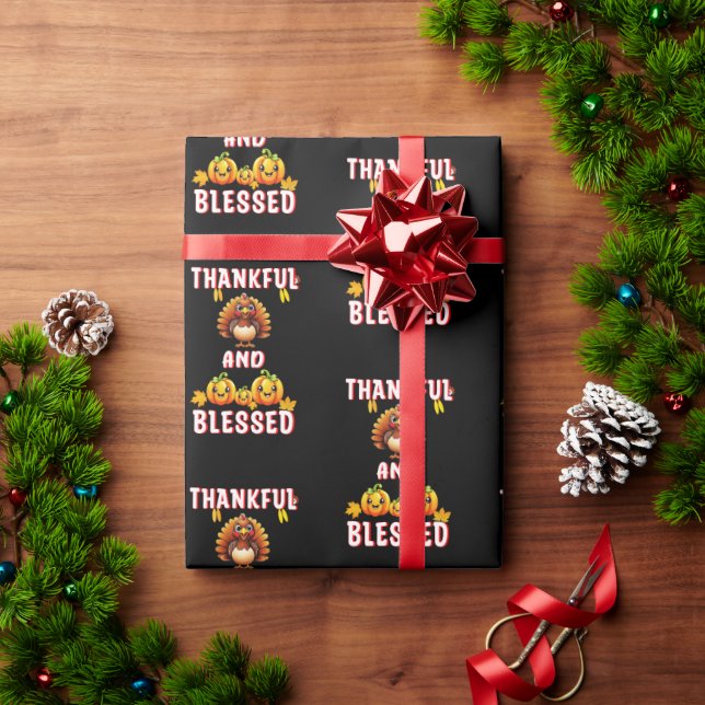 Papier Cadeau Merci béni 23 US Maple Novembre Thanksgiving (Cadeau de vacances)