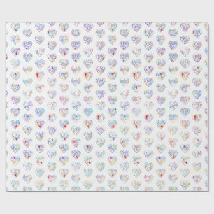Papier Cadeau Merci & cœur en 44 langues sous forme de motif en