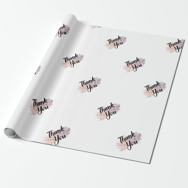 Papier Cadeau Merci Favor Floral (Déroulé)