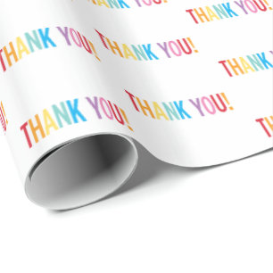 Papier Cadeau MERCI motif de type arc-en-ciel coloré moderne