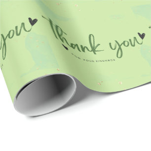 Papier Cadeau Merci pour votre gentillesse Cadeau aquarelle vert