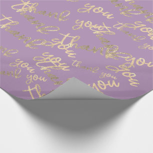 Papier Cadeau Merci Purple Gold Mariage Anniversaire Favoriser