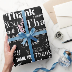 Papier Cadeau Merci (sur fond noir)