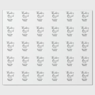 Papier Cadeau Merci un brunch nom date simple après mariage