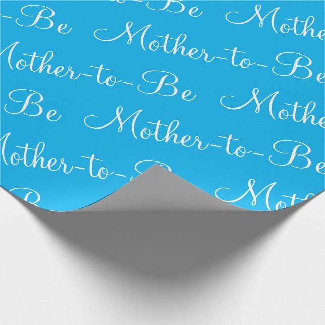 Papier Cadeau Mère à être Baby shower de script bleu (Coin)
