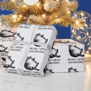 Papier Cadeau Mère de chat, je ne suis que peau et os pour l'ama
