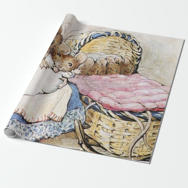 Papier Cadeau Mère Dormouse Et Son Enfant - Beatrix Potter (Déroulé)